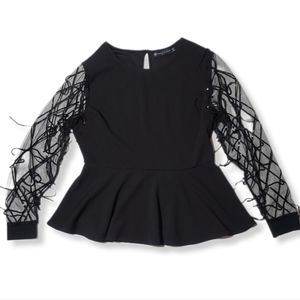 FTF Black peplum top